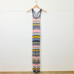 Silence + Noise Striped Racer Back Maxi Dress